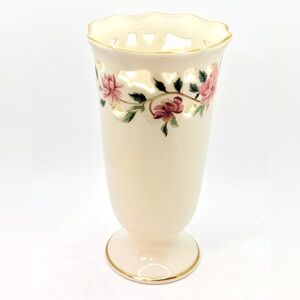 Lenox Barrington Collection Reticulated Pierced Floral Footed Vase